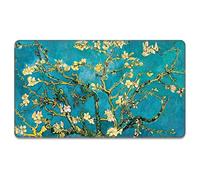 Rnivvi Front Door Mat, 30"x17" Flower Theme Indoor Outdoor Welcome Mat, Heavy Duty Low Profile Anti-slip Entryway Rug for Home Entrance, Floor, Patio Entry, Mud Room, Cute Van Gogh Almond Tree Doormat