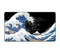 Rnivvi Front Door Mat, 30"x17" Wave Theme Indoor Outdoor Welcome Mat, Heavy Duty Low Profile Anti-Slip Entryway Rug for Home Entrance, Floor, Patio Entry & Mud Room, Japanese Wave Decor Doormat