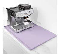 Rnivvi Silicone Coffee Mat, 16" x 24" Waterproof Raised Edge Coffee Bar Mats for Espresso Machine Station Accessories, Heat Resistant Dish Drying Pad for Kitchen Counter, Rubber Bar Decor Pad, Purple