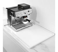 Rnivvi Silicone Coffee Mat, 16" x 24" Waterproof Raised Edge Coffee Bar Mats for Espresso Machine Station Accessories, Heat Resistant Dish Drying Pad for Kitchen Counter, Rubber Bar Decor Pad, White