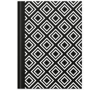 RNK 46745 Notebook "Black & White Rhombus" in DIN A5 Dotted with 96 Sheets 70 g/