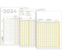 RNK - Verlag RNK 2910/24 Holiday Planner 2024 Data Acquisition for up to 26 Employees, Folded to DIN A4, Format 1000 x 297 mm, Pack of 1
