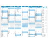 RNKVERLAG 2913/25 Blackboard Calendar 2025 in DIN B4 Format Landscape, 25 Calendars with Holiday Dates and Weekly Counter Made of 250 g/m² Cardboard