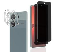 Rnnmeeko Privacy Screen Protector for Tempered Glass for Xiaomi Redmi Note 13 Pro 4G, Anti-Spy Privacy Film with Camera Protection, Tempered Glass [Pack of 2 + 2], 9H Hardness, Anti-Spy Privacy Film