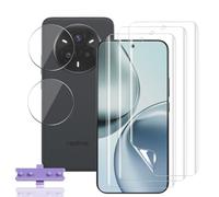 Rnnmeeko Screen Protector for Realme 14 Pro+ 5G/14 Pro Plus 5G Film Pack of 3 and 2 Pieces Tempered Glass Camera, Soft TPU Screen Protector, HD Anti-Scratch Anti-Bubble Screen Protector