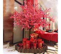 RNNYWDRQ 1.2x0.8m/3.9x2.6ft Artificial Cherry Blossom Trees Simulation Plant Wishing Tree Fake Silk Flower Peach Tree Indoor Outdoor Party Restaurant Mall Decoration 3.5x3.5m/11.5x11.5ft