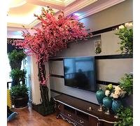 RNNYWDRQ 2.5x2.5m/8.2x8.2ft Japanese Artificial Cherry Blossom Tree Simulation Plant Peach Tree Wishing Tree Fake Silk Flower Shopping Mall Decor 1x0.6m/3.2x1.9ft