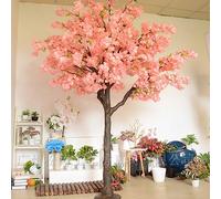 RNNYWDRQ 2.8x2.8m/9.2x9.2ft Large Artificial Cherry Blossom Tree Simulation Plant White Peach Tree Wishing Tree Fake Silk Flower Shopping Mall Decor D-2.5x2.5m/8.2x8.2ft