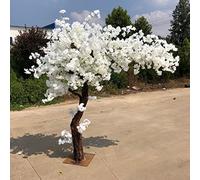 RNNYWDRQ 2.8x2.8m/9.2x9.2ft Large Artificial Cherry Blossom Tree Simulation Plant White Peach Tree Wishing Tree Fake Silk Flower Shopping Mall Decor A-1x0.6m/3.2x1.9ft