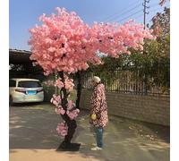 RNNYWDRQ 2.8x2.8m/9.2x9.2ft Large Artificial Cherry Blossom Tree Simulation Plant White Peach Tree Wishing Tree Fake Silk Flower Shopping Mall Decor C-1x0.6m/3.2x1.9ft