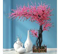 RNNYWDRQ 2x1.5m/6.6x4.9ft Light Pink Simulation Plant Japanese Artificial Cherry Blossom Trees Fake Silk Flower Peach Decoration Indoor OutdoorParty Restaurant Mall Decoratio 3.5x3.5m/11.5x11.5ft