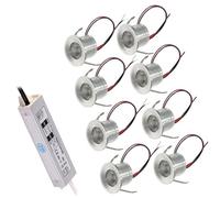 RNNYWDRQ 8PCS Spotlight Led Beam Light - Mini Led Spot Lights, DC 12V Concealed Background Wall Ceiling Light, IP65 Waterproof Recessed Stair Lights, For Cabinets Display Cabinets(Cool White 6000k)