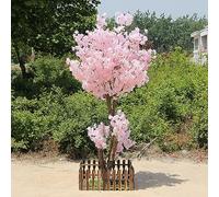 RNNYWDRQ Artificial Cherry Blossom Tree Champagne Cherry Blossom Tree Arch Pink Fake Sakura Flower Trees for Office Bedroom Party DIY Decor Wedding Indoor Outdoor Gardens 2.5x1.5m/8.2x4.9ft
