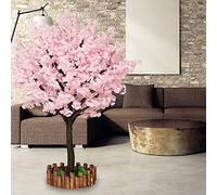 RNNYWDRQ Artificial Cherry Blossom Tree, Sakura Tree, Weeping Cherry Tree, Fake Cherry Blossom Fake Plants, Artificial Trees With Real Wood Stems and Lifelike Leaves Replica 1.5x1.5m/4.9x4.9ft