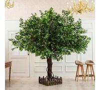 RNNYWDRQ Artificial Ficus Tree Large Plant Simulation, Indoor/Outdoor Decor for Living Room, Mall, Floor, Potted Greenery green-2x2m