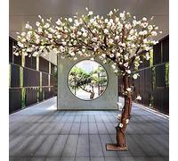 RNNYWDRQ Artificial Magnolia Flower Trees Simulation Green Plants Real Wood Stems and Lifelike Leaves Replica Artificial Plant for Modern Wedding Indoor Outdoor Decoration Pink- 2x1.5m