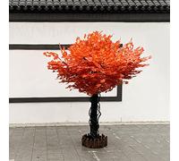 RNNYWDRQ Artificial Maple Tree, Red Maple Tree, Simulation Dwarf Red Japanese Maple Tree, Fake Japanese Maple Tree, Sugar Maple Tree, Artificial Tree Outside Fall Decor 1x0.6m/3.3x2ft