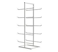 RNNYWDRQ Floor Yoga Mat Rack & Foam Roller Stand, Extra Large Capacity Gym/Studio Metal Vertical Yoga Mat Display Organizer, Modern Yoga Mat Holder Shelf (Color : Silver)