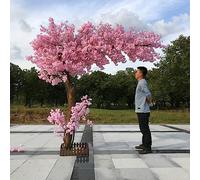 RNNYWDRQ Japanese Cherry Blossom Tree, Large Artificial Simulation Plant Peach Tree Wishing Tree Fake Silk Flower for Office Bedroom Living Party DIY Wedding Decor 2.5x1.5m/8.2x4.9ft