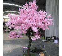 RNNYWDRQ Pink Simulation Plant Japanese Artificial Cherry Blossom Tree Fake Encrypt Sakura Flowers Wishing Tree Peach Flower Silk Flower Shopping Mall Decor 2.5x2m/8.2x6.6ft