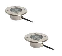 RNNYWDRQ Recessed Underwater Spotlight - 3W Ring Fountain Light, IP68 Low Voltage Landscape Lights, Stainless Steel Lamp Body, LED Decking Light, For Garden Ground Outdoor Decks(Purple,2PCS-24V)