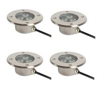 RNNYWDRQ Recessed Underwater Spotlight - 3W Ring Fountain Light, IP68 Low Voltage Landscape Lights, Stainless Steel Lamp Body, LED Decking Light, For Garden Ground Outdoor Decks(White,4PCS-24V)