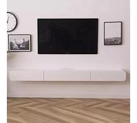 RNNYWDRQ Wall-mounted TV Cabinet Black/white Floating TV Unit Living Room Multimedia Console Floating Storage Cabinet Under The TV(White 120CM/47.2IN)