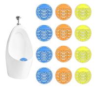 RNPKZ 12PCS Urinal Screen Deodorizer, Anti-Splash Urinal Mats Scented, Urinal Screen Splash Mats, Urinal Splash Guards, Urinal Insert Mat for Men's Toilet, Bathroom (Ocean,Lemon,Tangerine Scents)