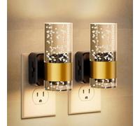 RNPKZ 2 Pack Night Light Plug in Wall, LED Night Light Plug in Wall with Dusk to Dawn Sensor, Adjustable Brightness 0-100LM, 3000K Warm White, Modern Plugin Night Lights for Hallway, Bedroom, Stair