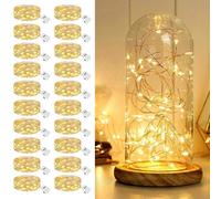 RNPKZ 20 Pack LED Fairy Lights, 3 Modes LED String Lights Battery Powered, 2M Bright Waterproof Copper Wire String Light for Indoor Outdoor Lighting Christmas Tree Outside Party Wedding Decorations
