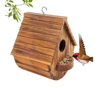 RNPKZ Bird House, Wooden Bird Box with Detachable Perch, Bird Nesting Box, Budgie Nesting Box, Hanging Birdhouse for Mockingbirds Hummingbirds, Parrots Blue Tits, for Garden Country Cottage (Type B)