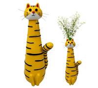 RNPKZ Cat Vase, Whimsical Resin Cat Flower Vase, Cat-Shaped Flower Vase, Funny Kitten FlowerVase for Home Living Room Bookshelf Office Table Decoration, Quirky Cats Themed Gift for Cats Lovers