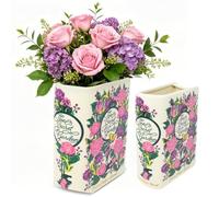 RNPKZ Ceramic Book Vase for Flower, Small Book Shaped Decorative Vase, Aesthetic BookFlower Vases, Vintage Unique BookShaped Vases for Bookshelf Dcor Home Books Lovers Gifts (The Secret Garden, White)