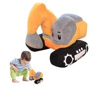 RNPKZ Digger Plush Toy, 26 x 23 cm Excavator Plush Toy, Cartoon Digger Cuddly Toy, Soft Excavator Stuffed Truck Construction Toy Birthday Gift for Children Adult