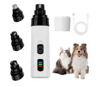 RNPKZ Dog Nail Grinder, Silent Dog Nail Trimmer with Two Adjustable & Under 50dB Low Noise, USB Rechargeable Pet Nail Grinder, Electric Pet Paws Grooming Smoothing Tool for Most Cat Dog Pet (White)