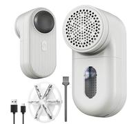 RNPKZ Fabric Shaver, Electric Lint Remover, Bobble Remover for Clothes with 3 Speeds, Rechargeable Fabric Shaver with 2 Shaving Heads, USB Charging Debobbler Clothes Shavers for Clothes, Blanket, Sofa