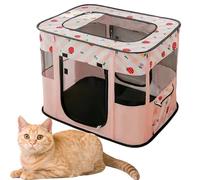 RNPKZ Foldable Pet Playpen, 70 x 55 x 40 cm Portable Foldable Dog Cat Playpen, Rectangle Delivery Room Pets Tent, Soft Indoor Outdoor Pet Cage with Storage Bag for Puppies, Rabbits, Kittens (Pink)