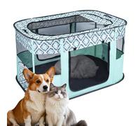 RNPKZ Foldable Pet Playpen, 70 x 55 x 40 cm Portable Foldable Dog Cat Playpen, Rectangle Delivery Room Pets Tent, Soft Indoor Outdoor Pet Cage with Storage Bag for Puppies, Rabbits, Kittens (Green)