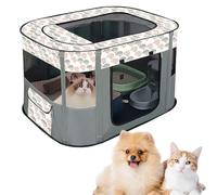 RNPKZ Foldable Pet Playpen, 70 x 55 x 40 cm Portable Foldable Dog Cat Playpen, Rectangle Delivery Room Pets Tent, Soft Indoor Outdoor Pet Cage with Storage Bag for Puppies, Rabbits, Kittens (Gray)