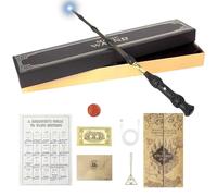 RNPKZ Magic Wand, 38 cm Dumbledore Light Up Wand, Magic Wands in Gift Box with Spell Card, Station Ticket & Necklace Bracelet,Dumbledore Magice Wands in Gift Box Suitable for Halloween Costume Parties