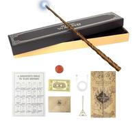RNPKZ Magic Wand, 38 cm Her-mione Light Up Wand, Magic Wands in Gift Box with Spell Card, Station Ticket & Necklace Bracelet, Dumbledore Magice Wands in Gift Box Suitable for Halloween Costume Parties