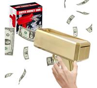 RNPKZ Money Gun Shooter, Gold Handheld Cash Gun with 200 Prop Moneys, Prop Money Cash Guns Shoot, Make It Rain MoneyGuns, Pretend Play Toy Guns for Movies Weddings Christmas Birthday Parties Games