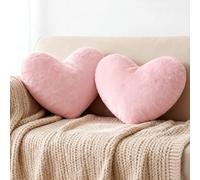 RNPKZ Plush Pillow 46x36CM, 2Pack Washable Soft Fluffy Decorative Star Shaped Pillow, Star Shaped Decorative Pillow, Cute Fuzzy Throw Pillows for Bedroom Living Room Sofa Bed Decor (Heart Shaped)