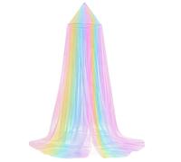 RNPKZ Rainbow Bed Canopy, Bed Canopy for Girls, Princess Bed Canopy, Rainbow Canopy, Princess Mosquito Net, Round Dome Hanging Bed Net Cover, Fairy Dream Play Tent for Kids Bedroom Accessories
