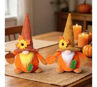 RNPKZ Set of 2 Autumn Gonk Decorations, Fall Harvest Gnomes, Sunflower Maple Leaf Elf Dwarf Decor, Thanksgiving Gnome Autumn for Fall Harvest, Home Decorations, Gifts for Friends and Family (Pumpkin)