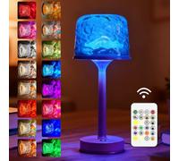 RNPKZ Shower Lamp, Ocean Wave Cordless Projector Light, 16 Color Northern Lights Projector, Rechargeable Water Ripple Light with Touch & RemoteControl for Bedroom LivingRoom GameParty AtmosphereLight