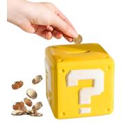 RNPKZ Super Bros Question Block Money Box for Kids, Question Block Banks for Kids, Ceramic Money Bank for Small Change, Cute Coin Money Box Savings Bank Toy Gifts for Birthday, Christmas