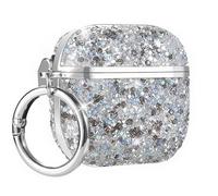 Rnrieyta Bling Colorful Diamond Case Cover for AirPods Pro 1st,Rhinestone Bling Glitter Crystal Shiny Sparkle Cute Luxury Cover Full Body Protective Shell Case for Women Girls Silver