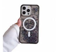 Rnrieyta Bling Sparkle Flowing Magnetic Phone Case for iPhone 16 Pro Max,[Compatible with MagSafe] Glitter Liquid Sand Clear Hard Phone Cover Waterfall Moving Quicksand Bumper