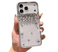 Rnrieyta Diamond Phone Cover for iPhone 17 Pro Max,Bling Case Rhinestone 3D Sparkle Crystal Rhinestone Shiny Glitter Stones Back Bumper